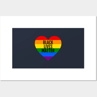 Black lives matter, LGBT rainbow heart Posters and Art